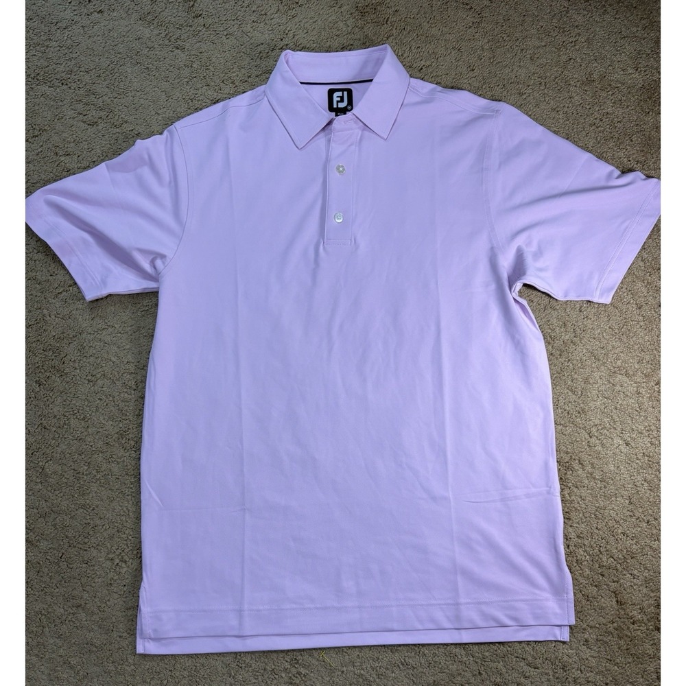 FootJoy Polo Shirt Men Medium Pink Short Sleeve Lightweight Golf Breathable